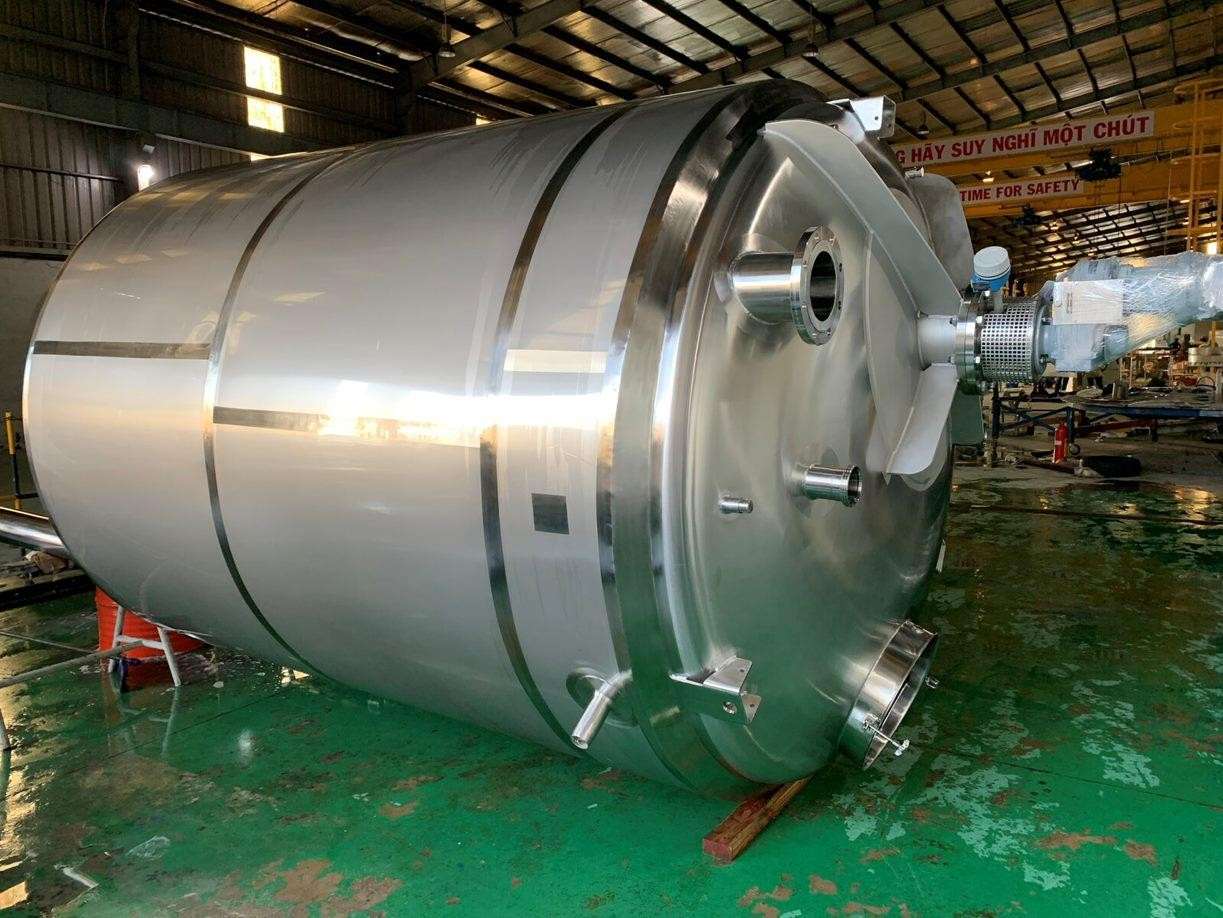 Stainless steel mixing tanks fabricated for beverage customer